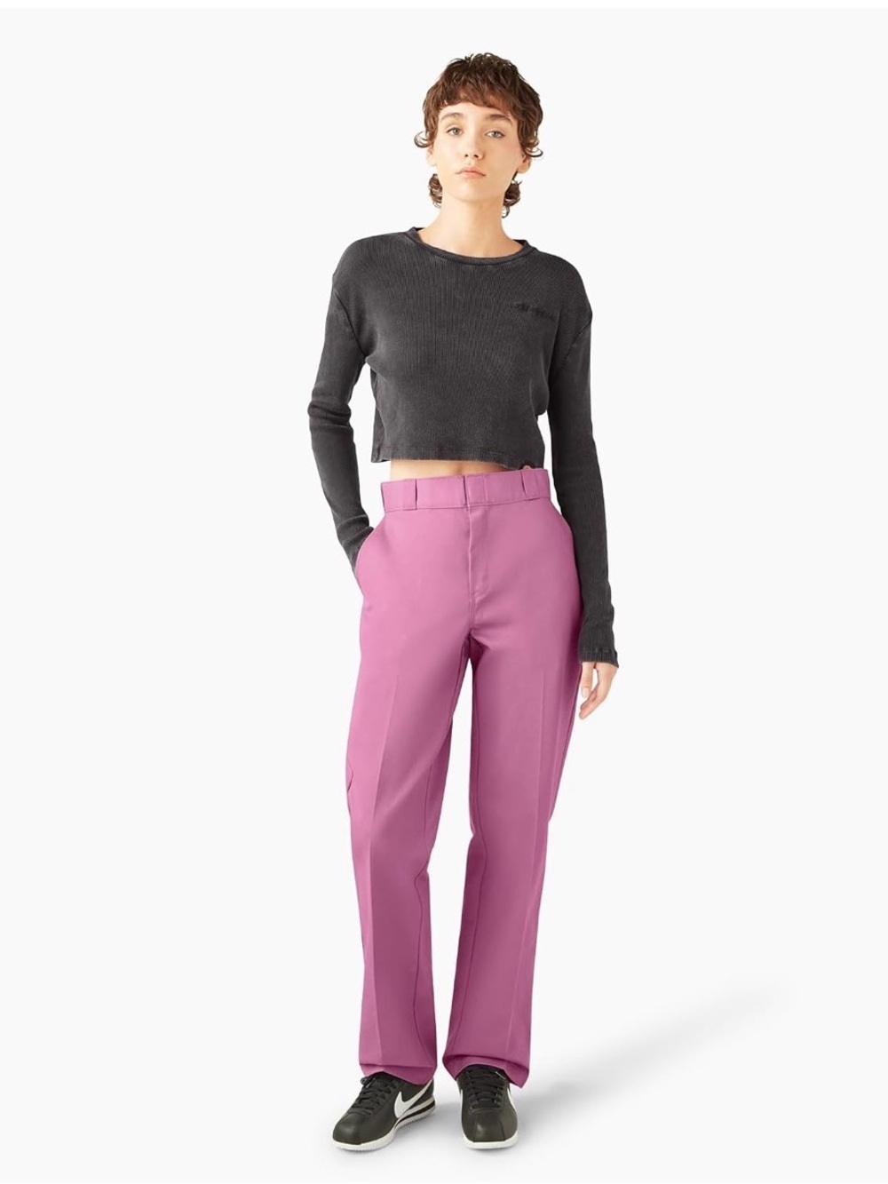 Women’s Dickies 874 Work Pants Pink Mauve High Rise Twill Size 6R